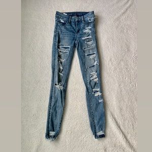 American eagle ripped high rise jeggings